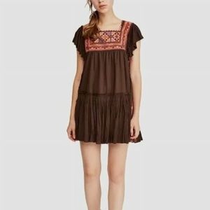 Free People Day Glow Mini dress Brown